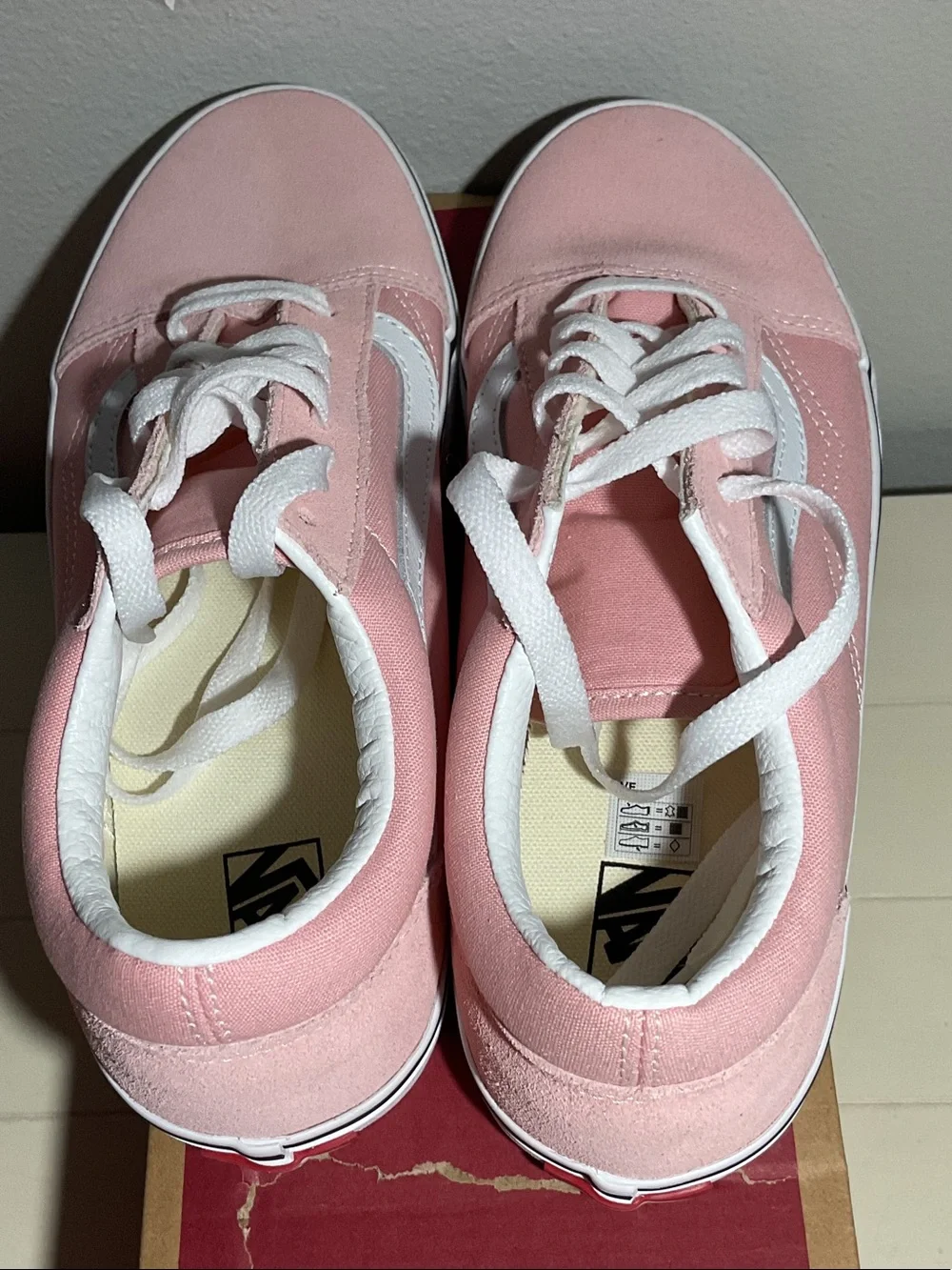 Vans Old Skool Pink and White Suede Sneakers